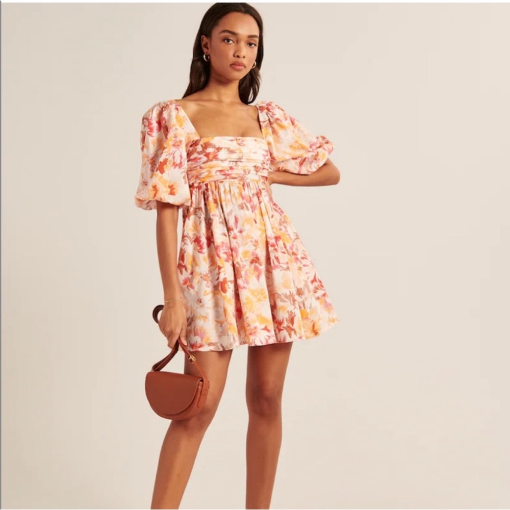Abercrombie & Fitch Floral Mini Dress - Pink and Orange
